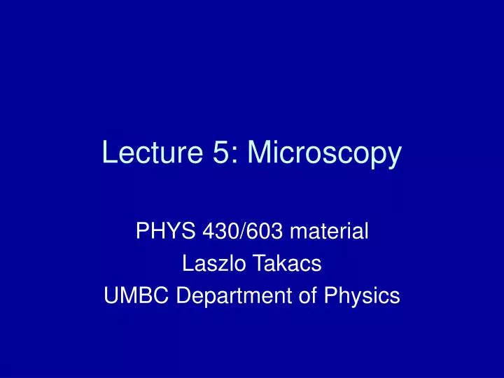 lecture 5 microscopy