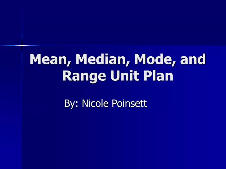 mean median mode and range unit plan