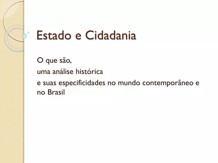 estado e cidadania