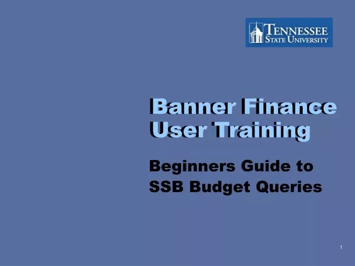 banner finance user training