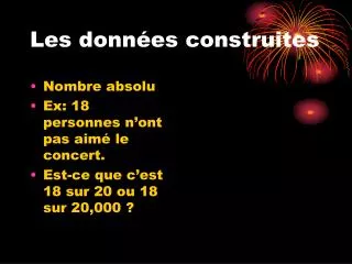 les donn es construites
