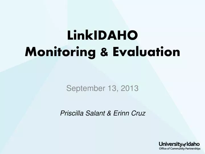 linkidaho monitoring evaluation