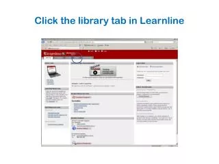 Click the library tab in Learnline