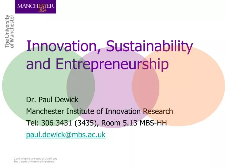 innovation sustainability and entrepreneurship