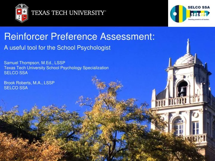 reinforcer preference assessment a useful tool for the school psychologist
