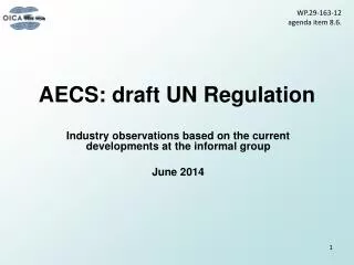 AECS: draft UN Regulation