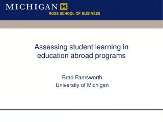 Assessing student learning in education abroad programs