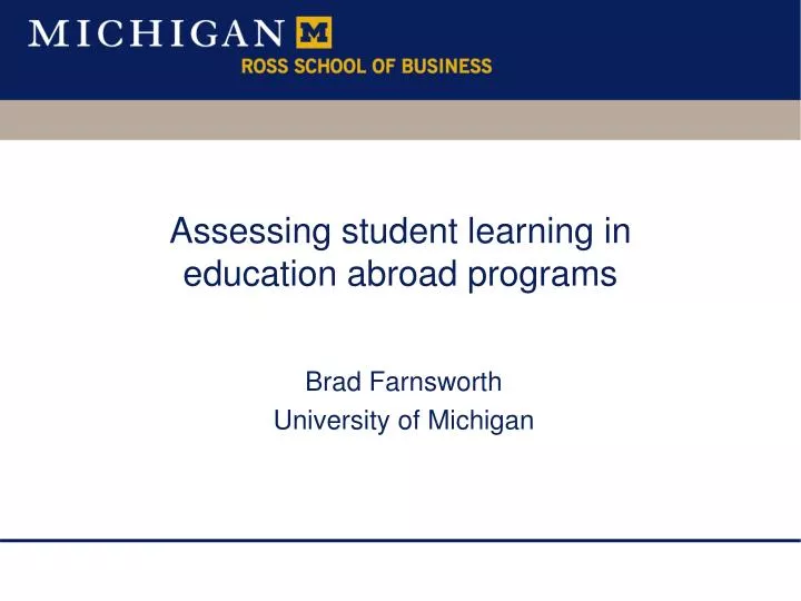 assessing student learning in education abroad programs