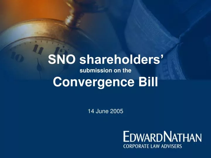 sno shareholders submission on the convergence bill