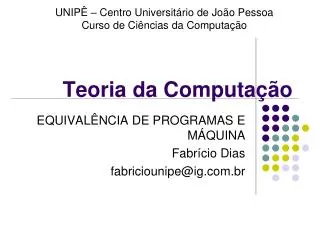 teoria da computa o