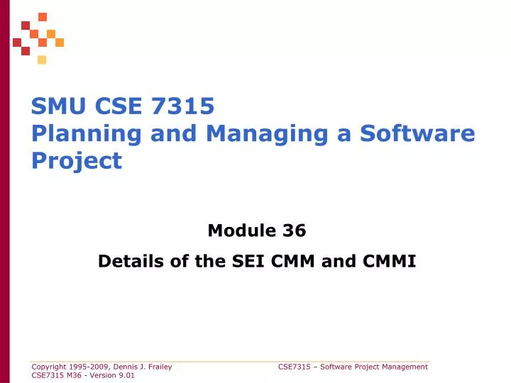 smu cse 7315 planning and managing a software project