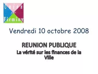vendredi 10 octobre 2008