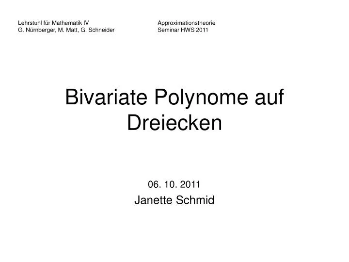 bivariate polynome auf dreiecken
