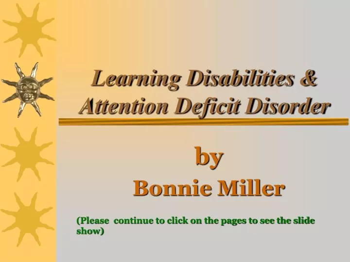 learning disabilities attention deficit disorder
