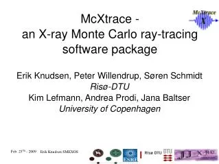 McXtrace - an X-ray Monte Carlo ray-tracing software package