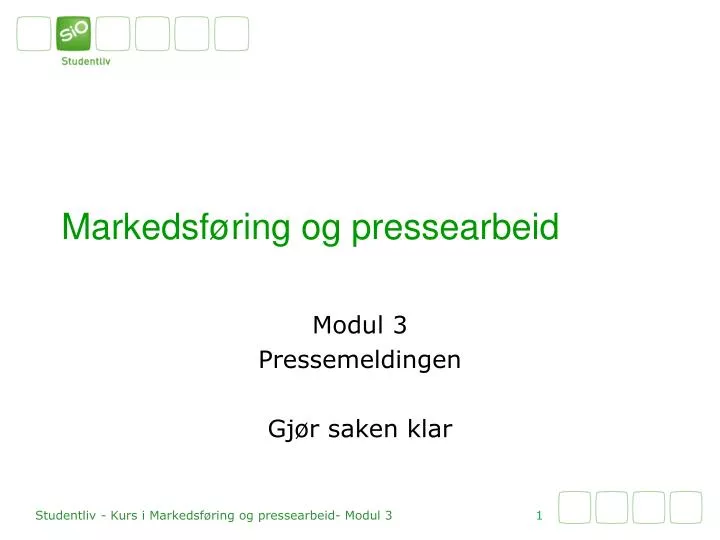 PPT - Markedsføring Og Pressearbeid PowerPoint Presentation, Free ...