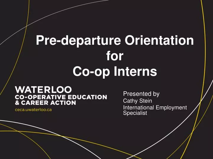 pre departure orientation for co op interns