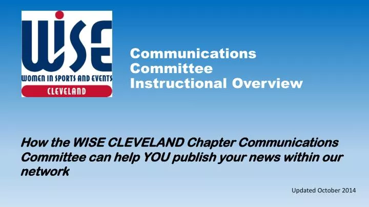 communications committee instructional overview