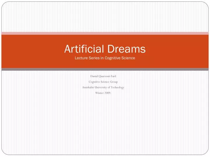 artificial dreams lecture series in cognitive science
