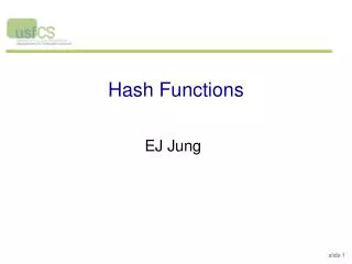 Hash Functions