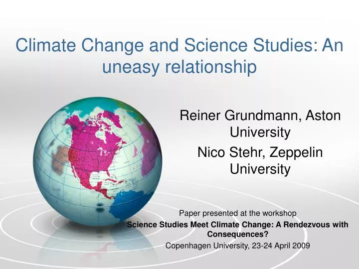 climate change and science studies an uneasy relationship