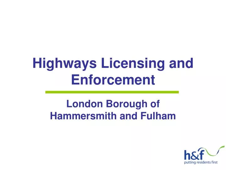 highways licensing and enforcement