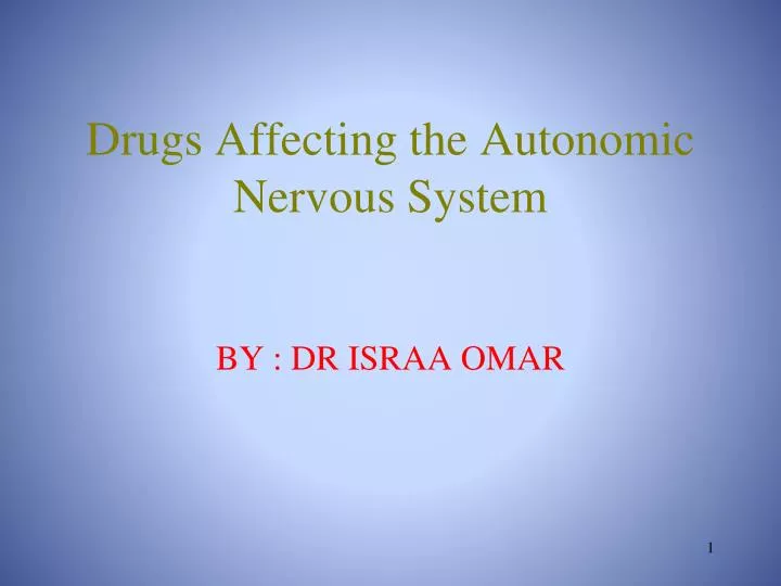 drugs affecting the autonomic nervous system