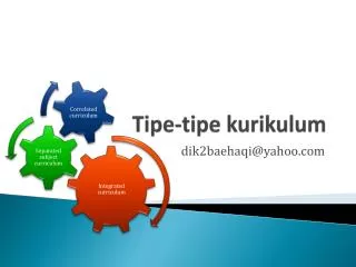 tipe tipe kurikulum