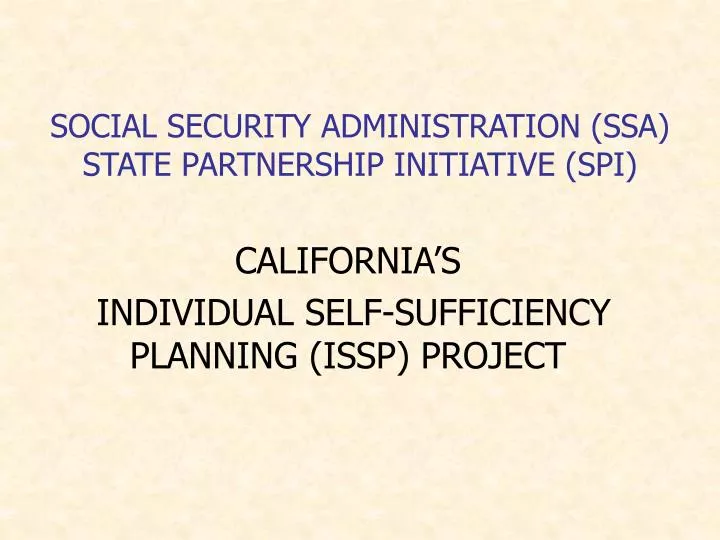social security administration ssa state partnership initiative spi