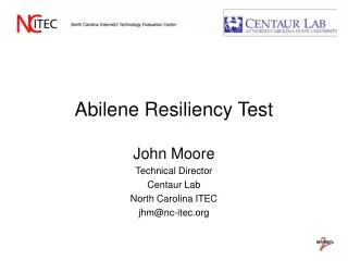 Abilene Resiliency Test