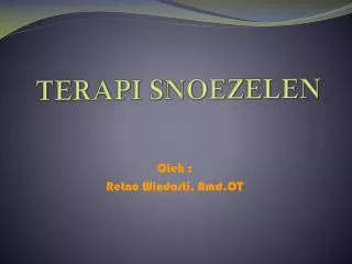 terapi snoezelen