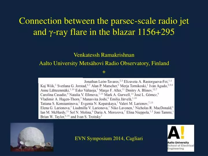 connection between the parsec scale radio jet and ray flare in the blazar 1156 295