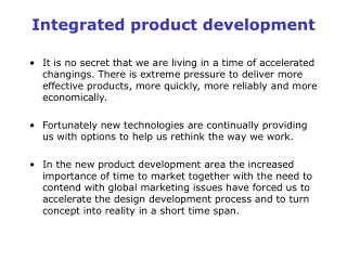 Integrated product development