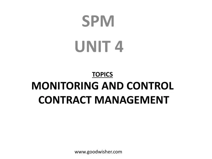 topics monitoring and control contract management