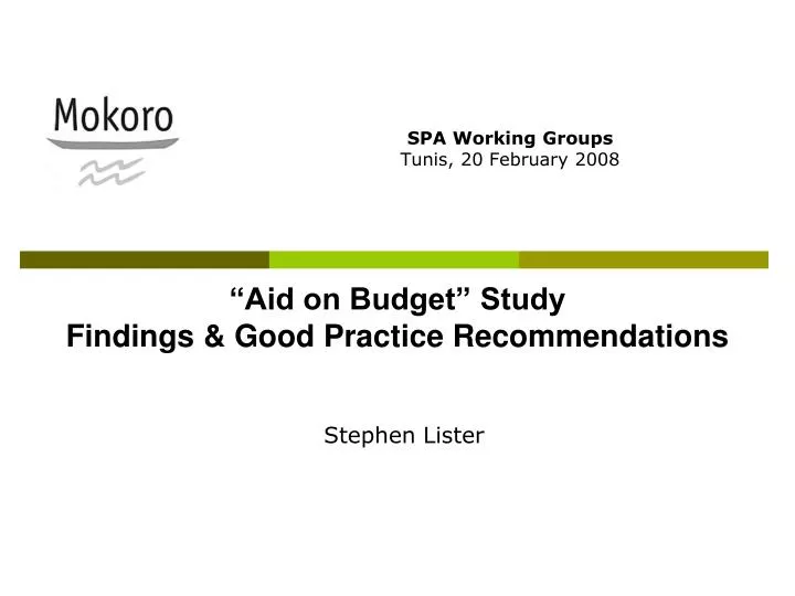 aid on budget study findings good practice recommendations