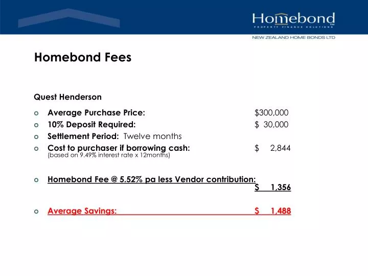 homebond fees