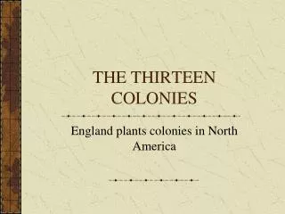 the thirteen colonies