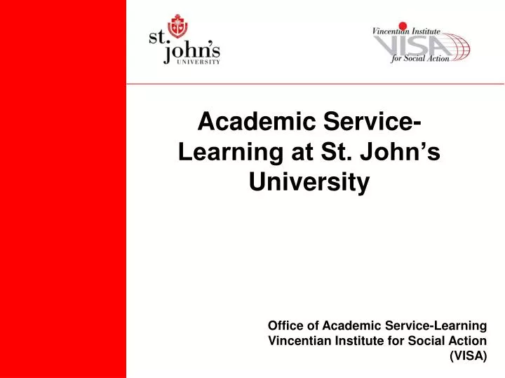 academic service learning at st john s university