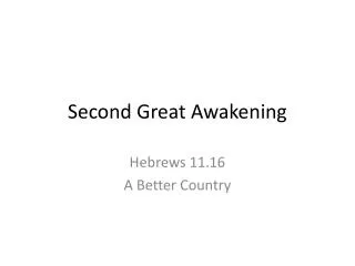 Second Great Awakening