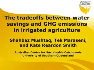 The tradeoffs between water savings and GHG emissions in irrigated agriculture