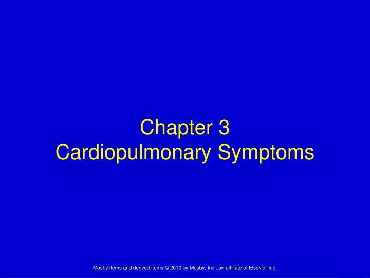 chapter 3 cardiopulmonary symptoms