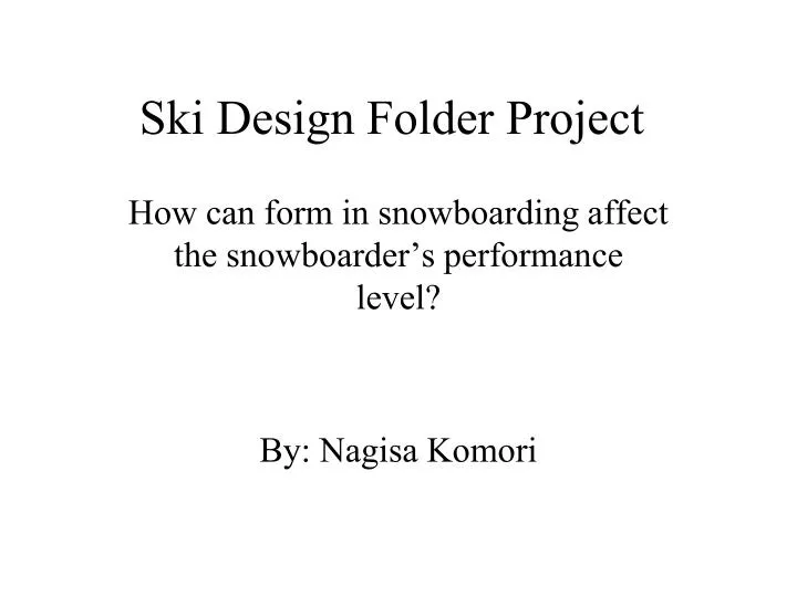 ski design folder project