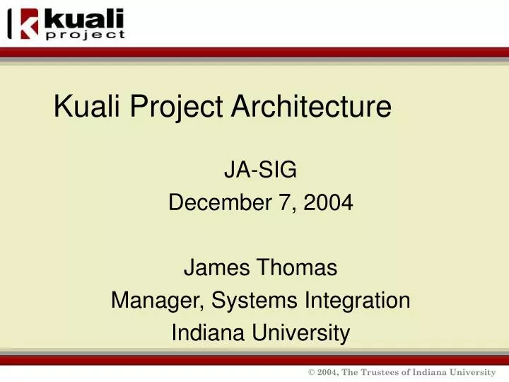 kuali project architecture