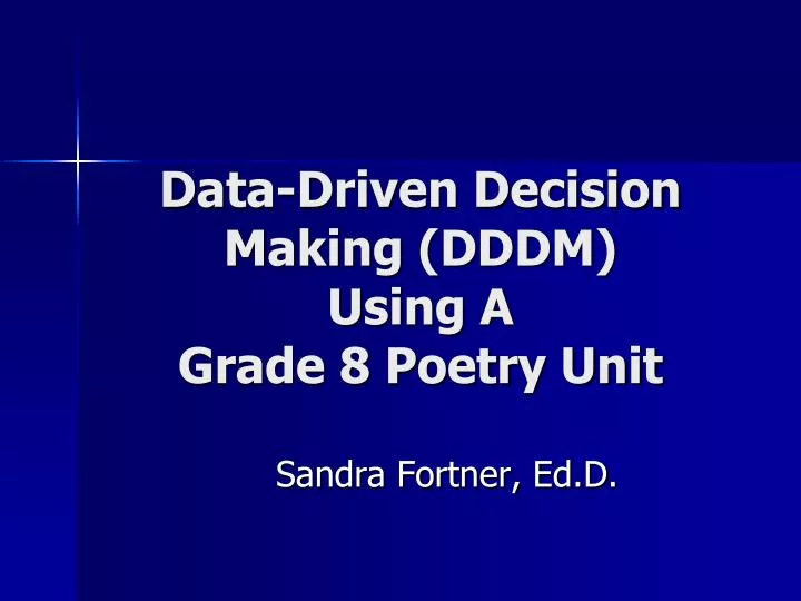 data driven decision making dddm using a grade 8 poetry unit