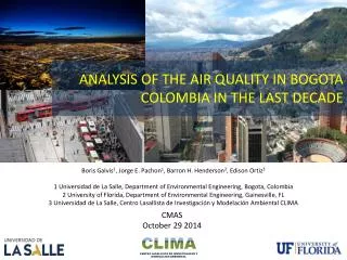ANALYSIS OF THE AIR QUALITY IN BOGOTA COLOMBIA IN THE LAST DECADE