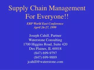 Supply Chain Management For Everyone!!