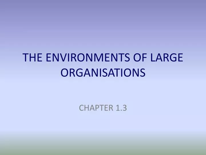 the environments of large organisations