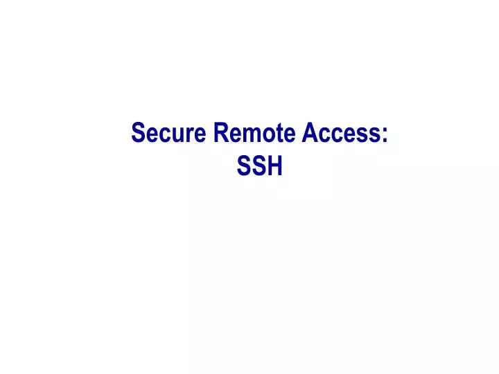 secure remote access ssh