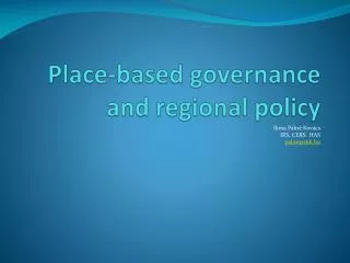 place based governance and regional policy