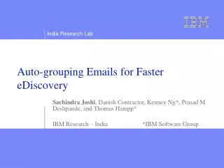 Auto-grouping Emails for Faster eDiscovery